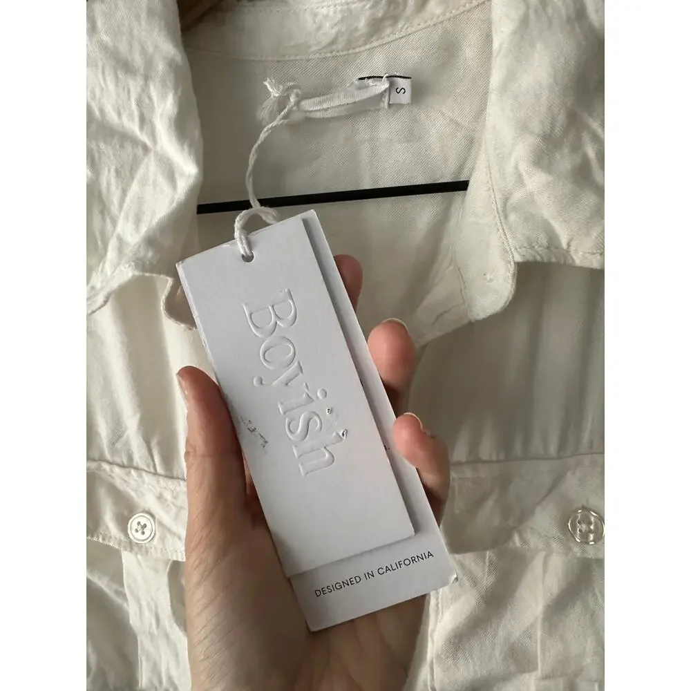 Boyish Jeans The Emile White Button Down Small NWT